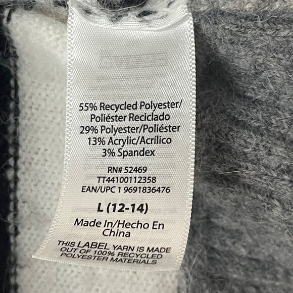 Time and True TM Oversized Striped Cardigan Sweater Open Front Longline Knit - Picture 9 of 16